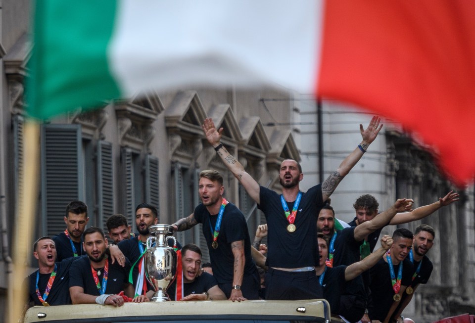 Italian stars revel in their glory under the flag