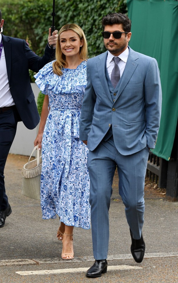 Katherine Jenkins and Andrew Levitas arrived for the match today