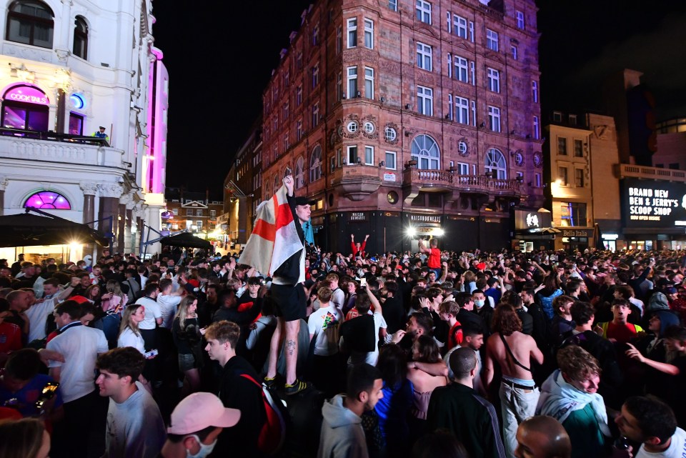 Others brandished flags and chanted through the streets of London