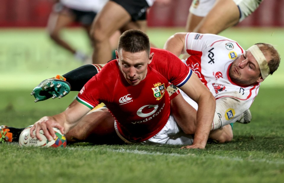 Josh Adams scored four tries as the Lions got off to a winning start on their tour of South Africa