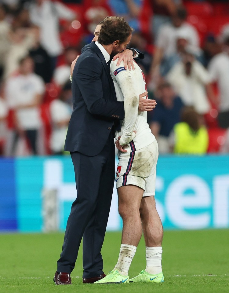 England boss Gareth Southgate consoles Jack Grealish