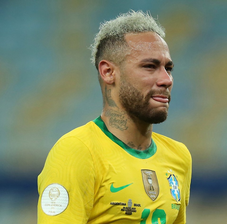 Neymar was in tears after Brazil lost the Copa America final