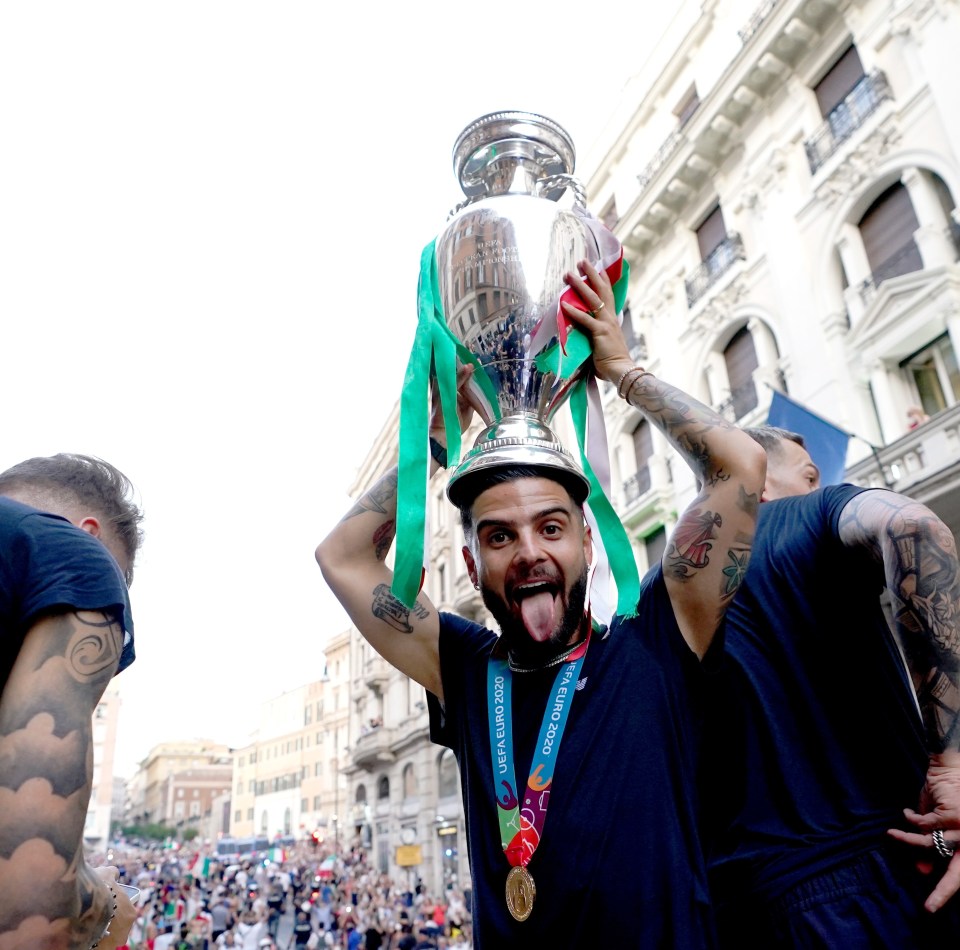 Lorenzo Insigne sticks his tongue out for the camera