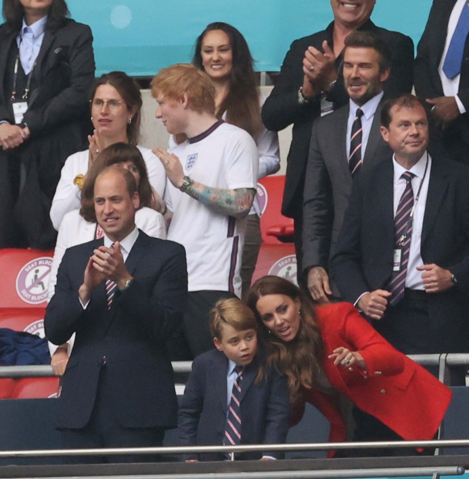 The singer and wife Cherry Seaborn had a great seat just behind Prince William, Kate Middleton and Prince George