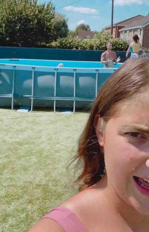 The ex EastEnders star has a massive stand-up swimming pool