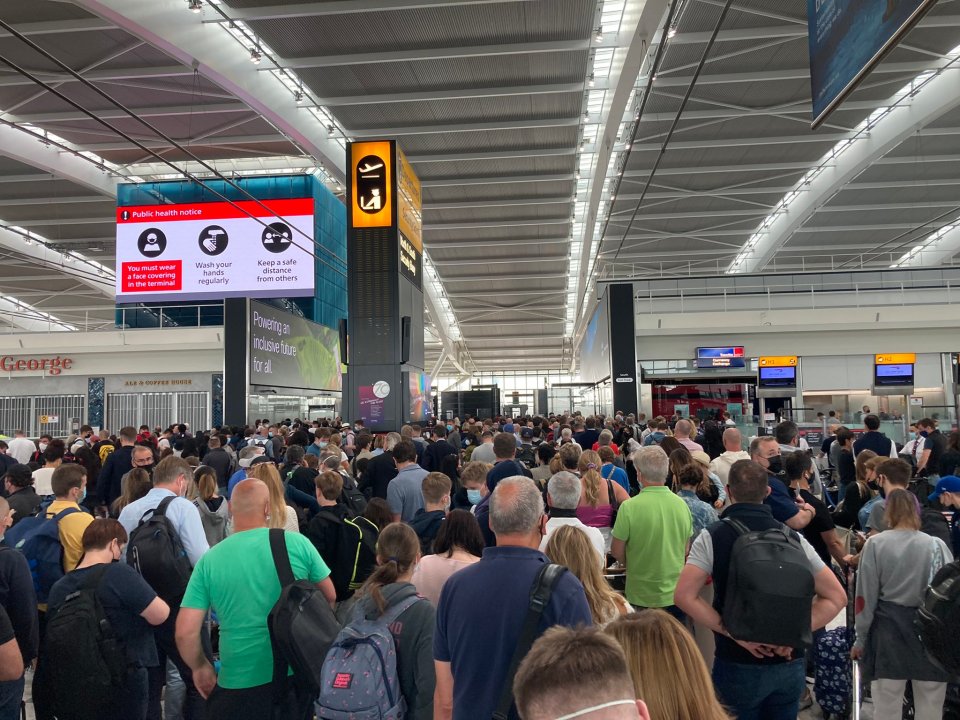 The long queues resulted in passengers fearing they would miss their flights