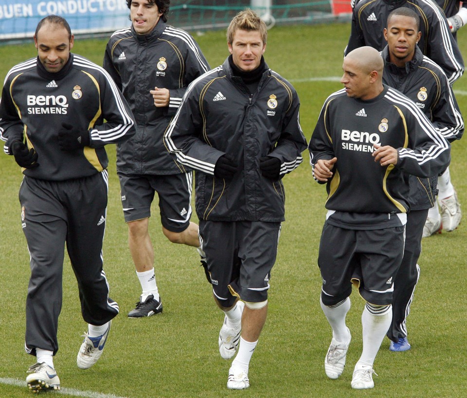 Beckham and Carlos spent four years together at Madrid