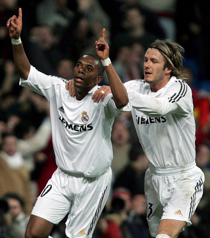 Becks was a popular figure in the Real Madrid dressing room and spoke more Portuguese than Spanish, according to Robinho