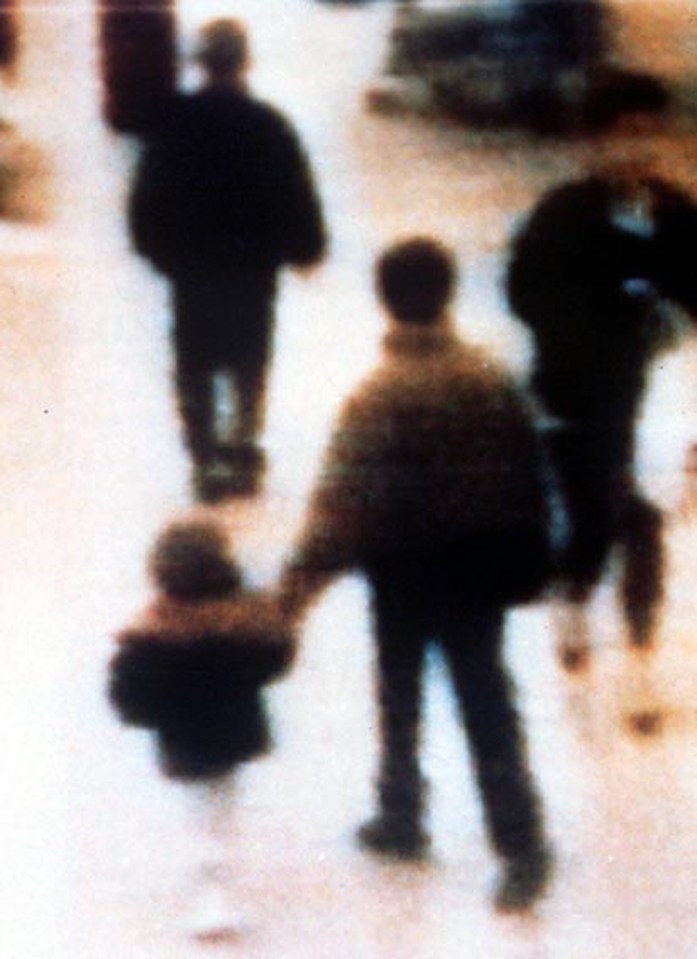 CCTV footage in 1993 shows Jon Venables leading James out of the shopping centre