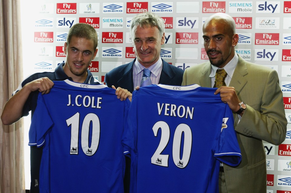 Veron joined Chelsea at the same time as Joe Cole under boss Claudio Ranieri