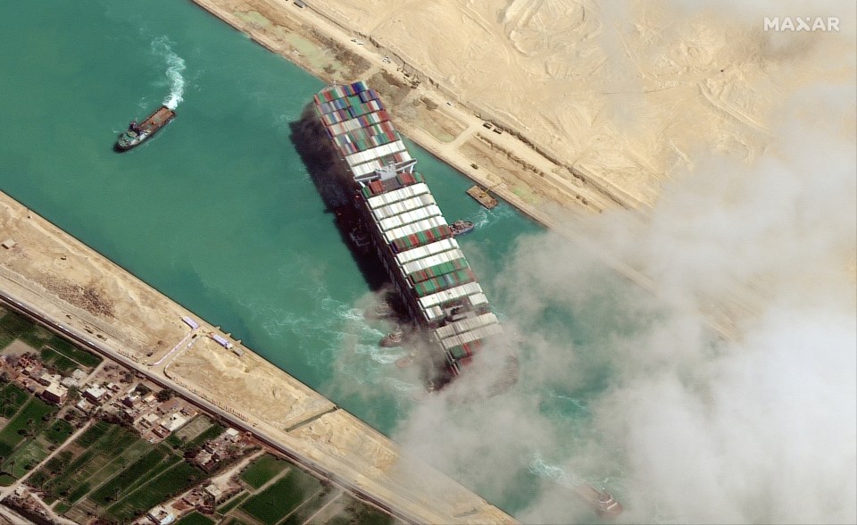 The Ever Given blocked the Suez Canal for six days - at a cost of £7billion a day