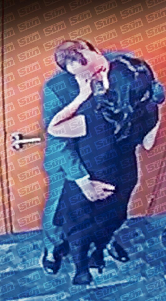 CCTV images show the pair kissing in Hancock’s department office