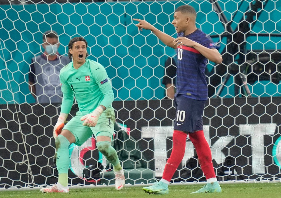 The 22-year-old Frenchman was distraught after being denied by the Swiss goalkeeper