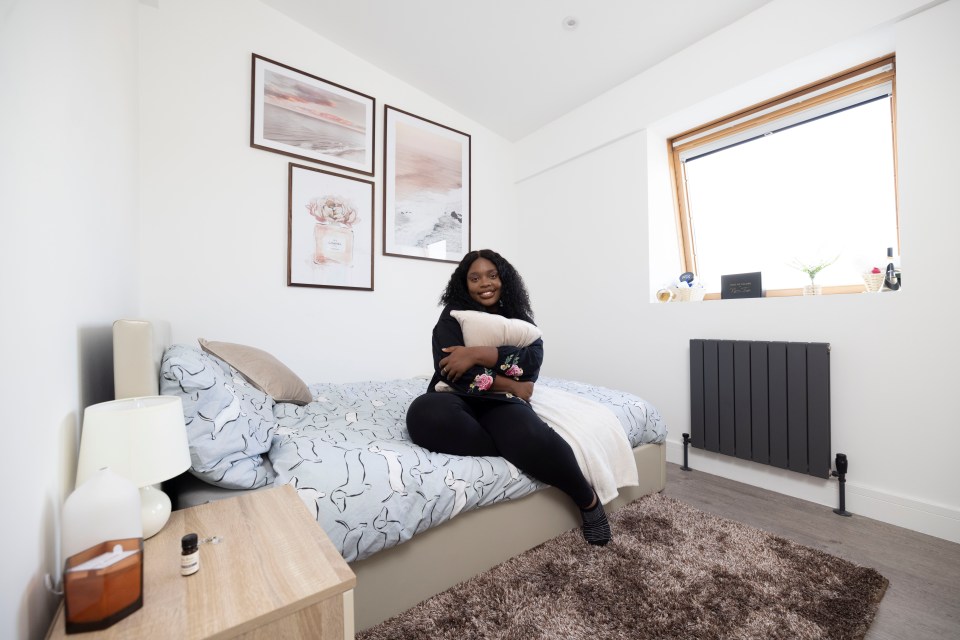 She uses one of her bedrooms as a spare bedroom where she can work from home