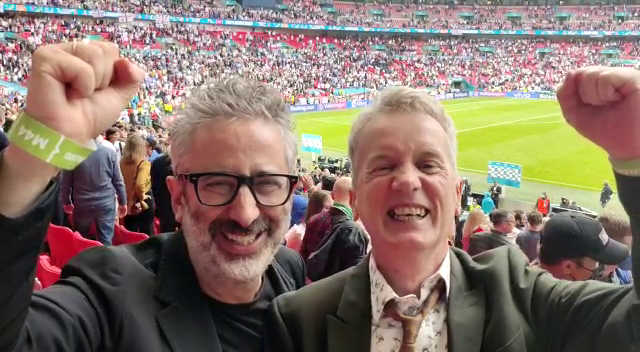 David Baddiel and Frank Skinner were apparently thwarted in singing Three Lions