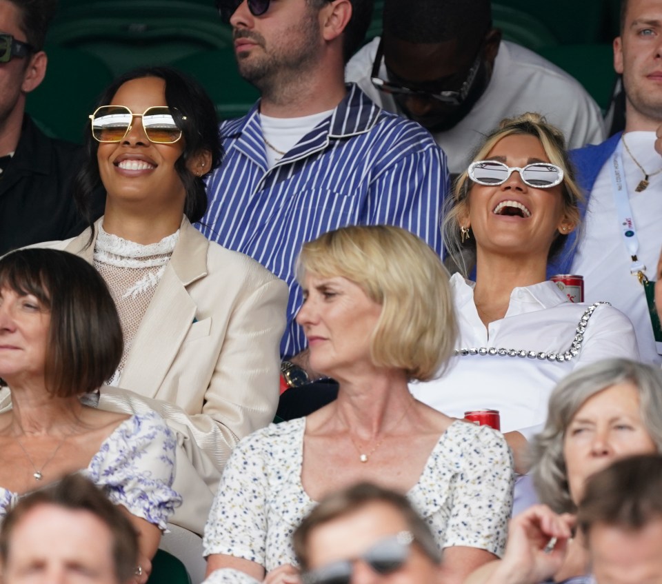 The pair laughed as they sat back to watch the day’s action