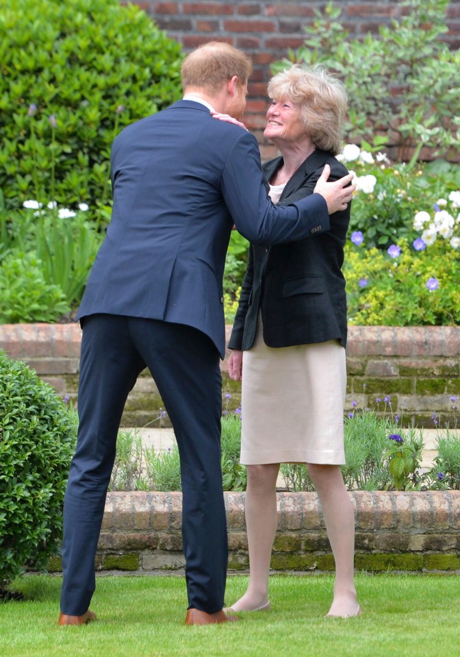 Harry was filmed joking around with his aunt Lady Sarah