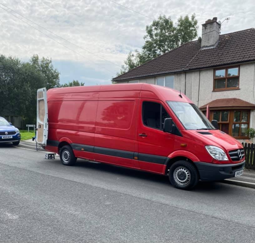 In June, the couple paid £2,500 for a red, 4mx2m Mercedes Sprinter from a local dealer