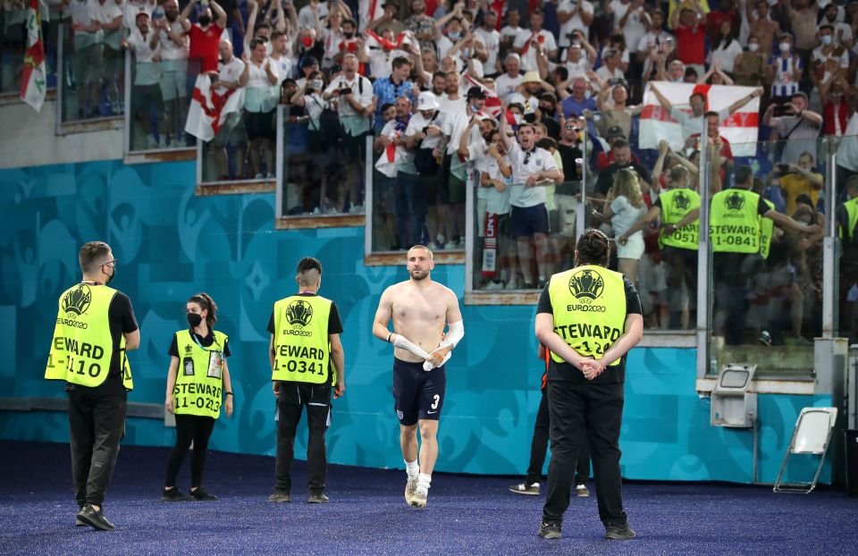 The Manchester United defender provided two assists in England's Euro 2020 quarter-final