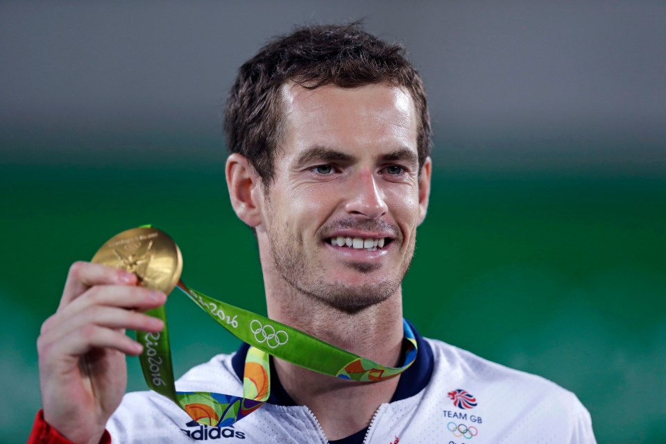 Andy Murray shows off his gold medal at the 2016 Summer Olympics in Rio de Janeiro, Brazil, and wants to repeat the feat in Tokyo