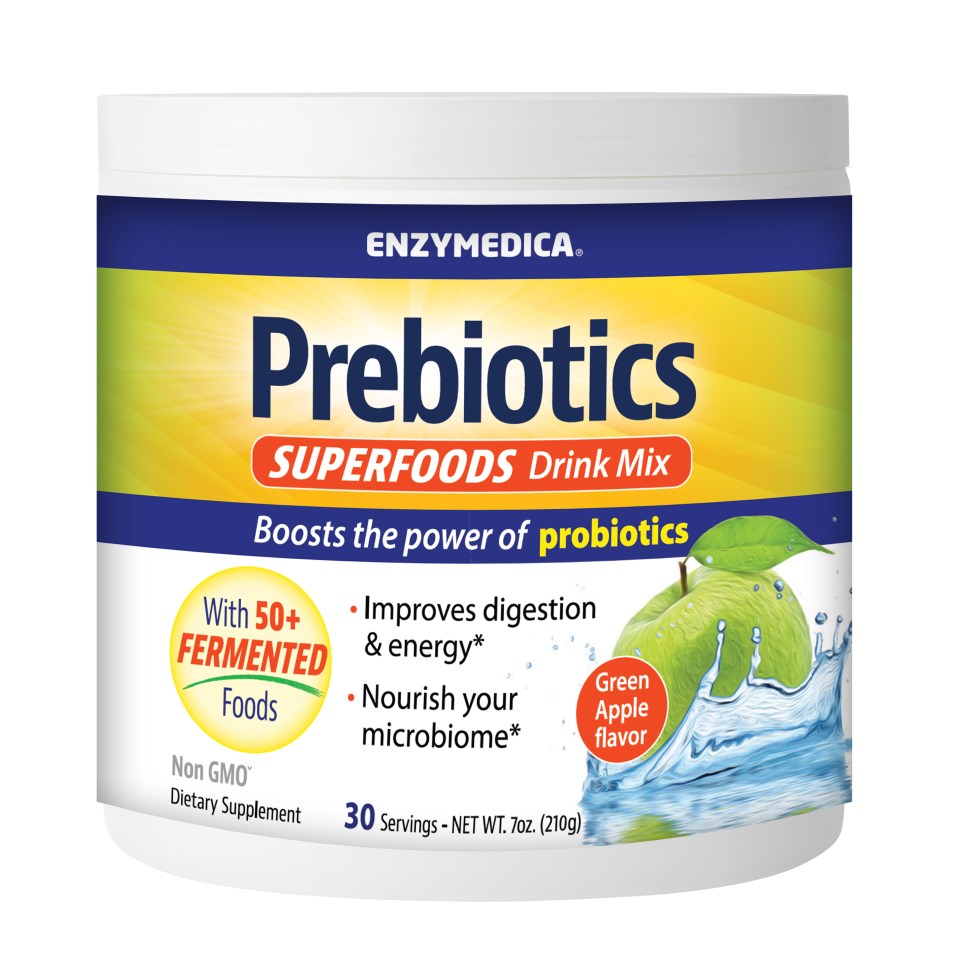 Enzymedica’s prebiotic superfoods drink mix contains 50 fermented superfoods