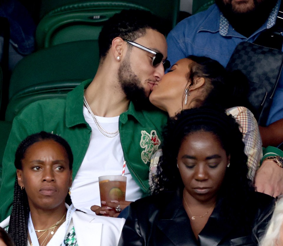 Ben Simmons and Maya Jama kissed as they snuggled up in the stands at Wimbledon