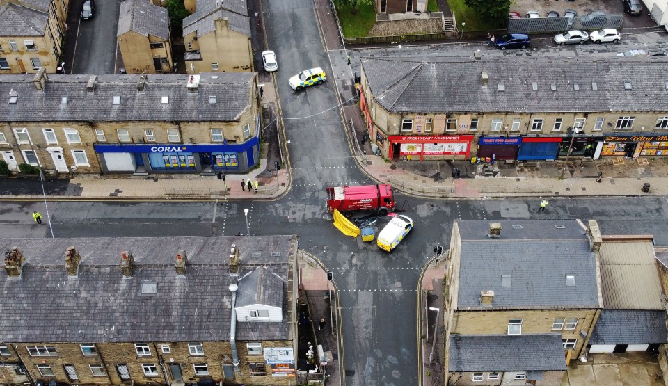 Cordons are still in place around the crash site