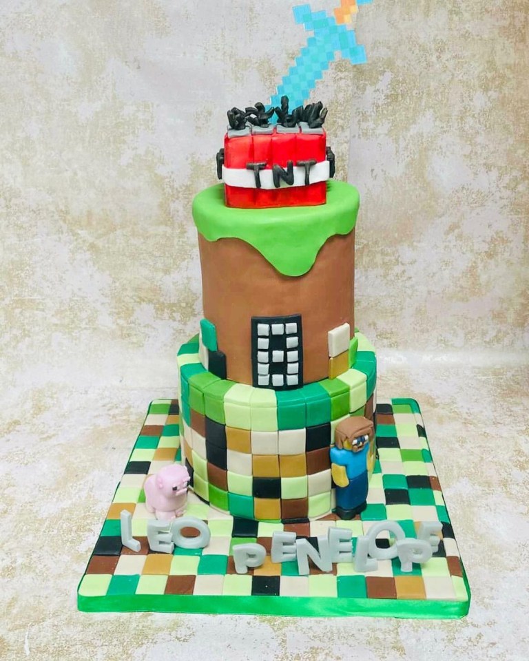 They got treated to a Minecraft cake