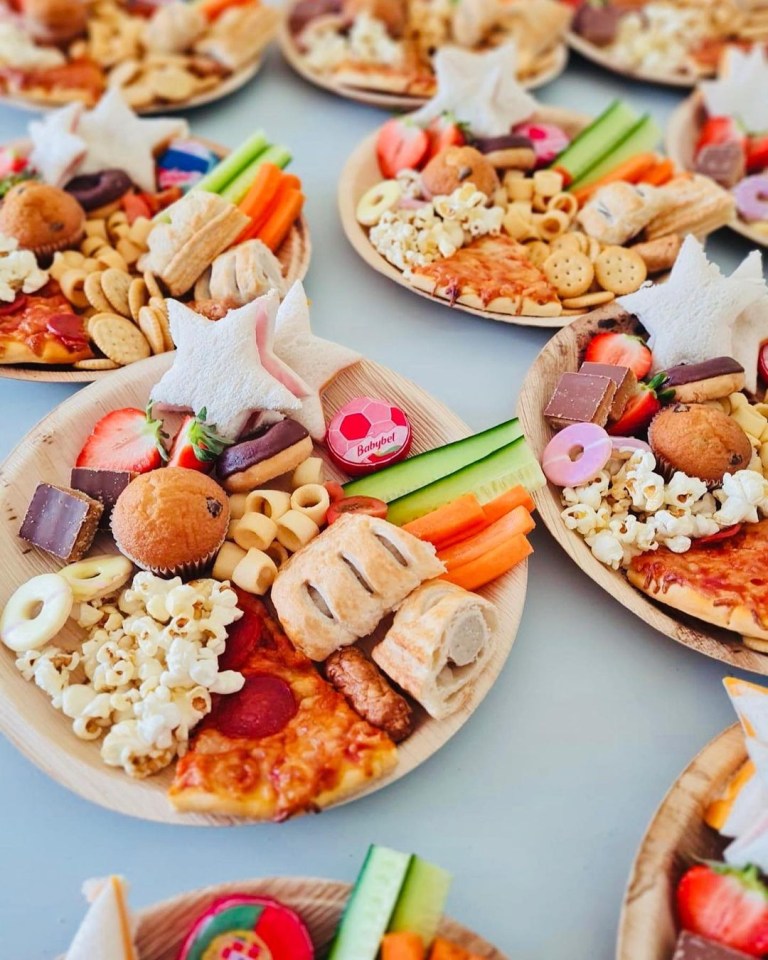 Plates full of delicious food for the party