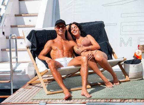 Cristiano Ronaldo and partner Georgina Rodriguez lap up the sun on holiday