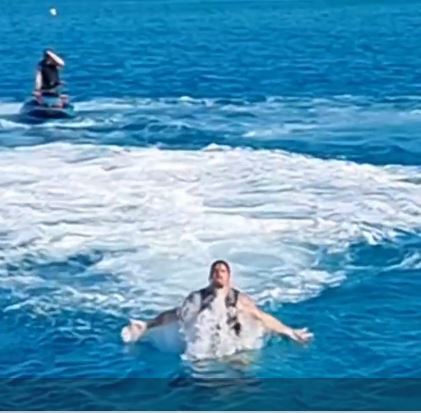 Zlatan Ibrahimovic shared a clip of himself rising out of the sea on a flyboard