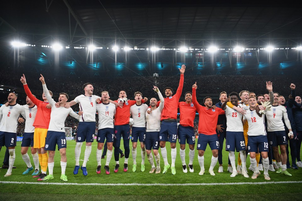 England celebrated in front of 65,000 fans as they edged past Denmark after extra time