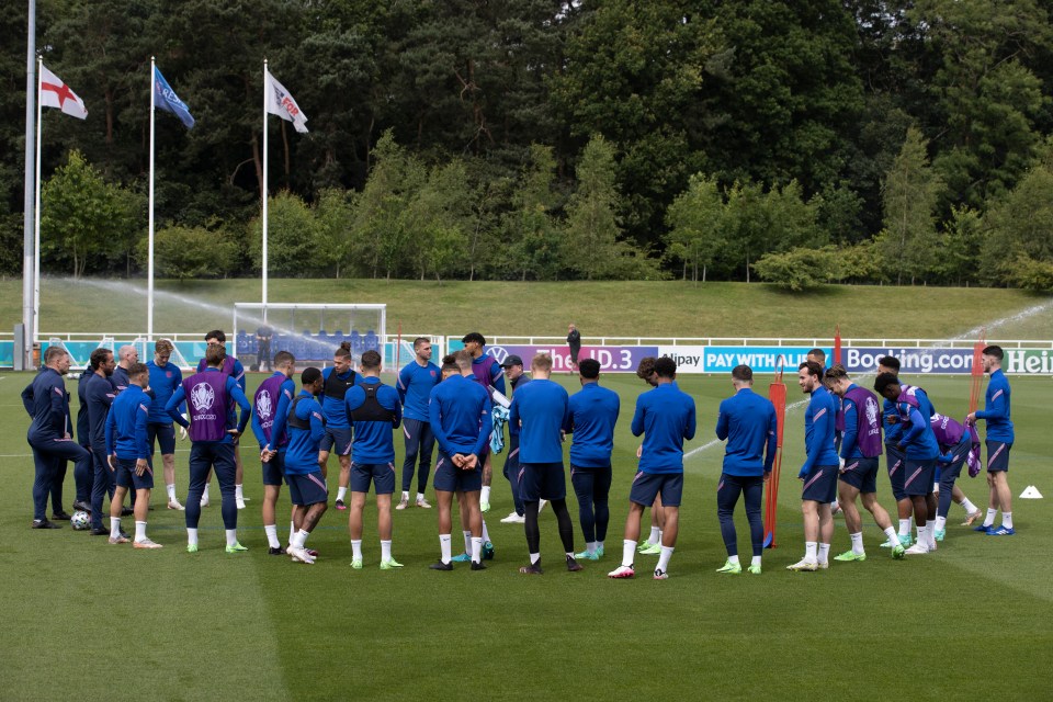 The Three Lions trained for the final time this afternoon ahead of the final with Italy