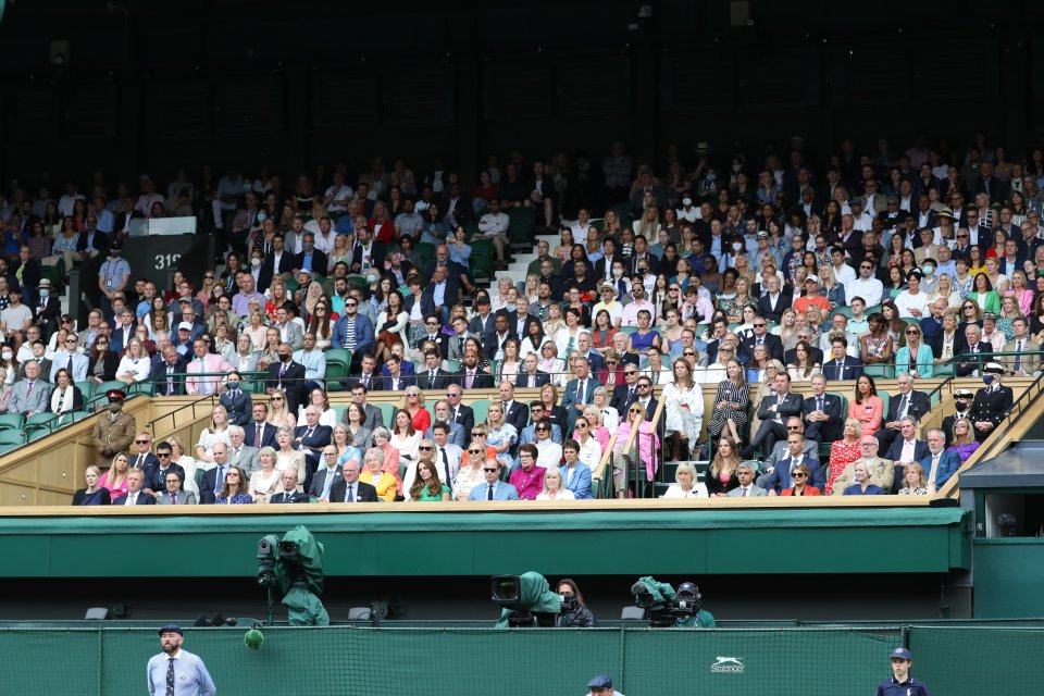 Fans and tennis stars joined William and Kate in the Royal box