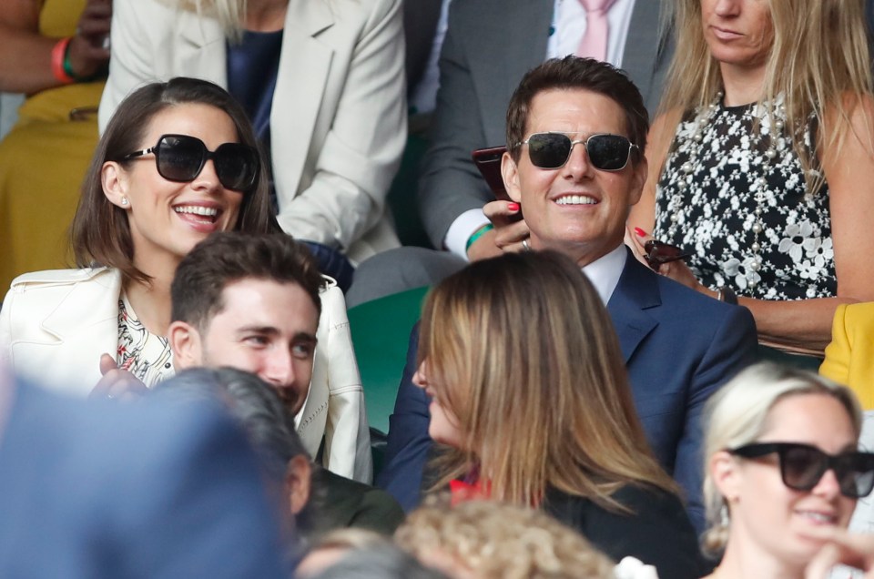 Hayley Atwell and Tom Cruise during the women's final