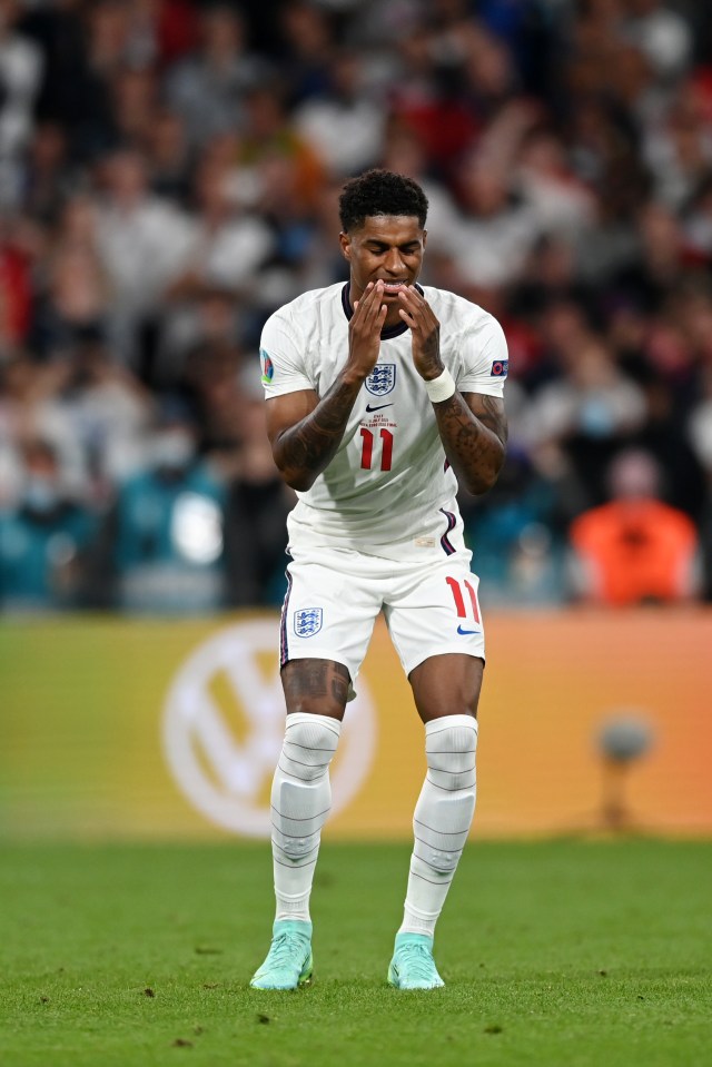 It comes after a trio of the England football team including Marcus Rashford, pictured, were subject to sickening social media abuse after the Euro 2020 final