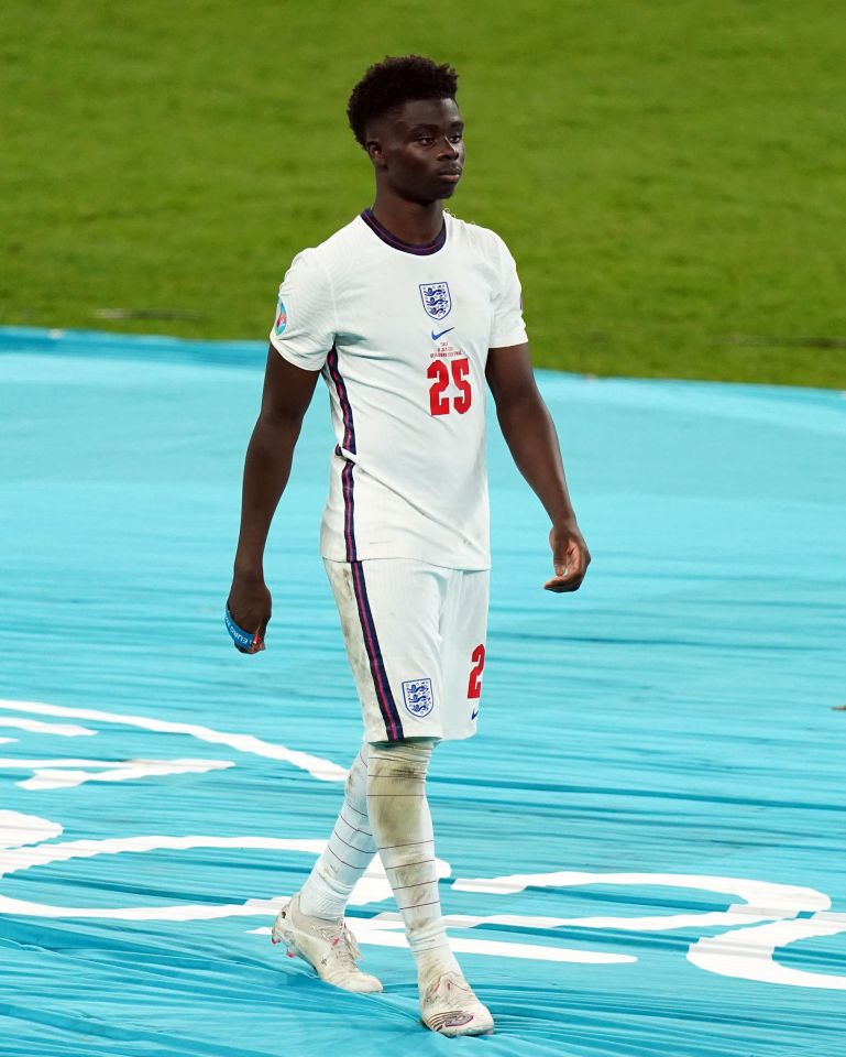 Teen Bukayo Saka was also targeted following England's defeat to Italy on Sunday