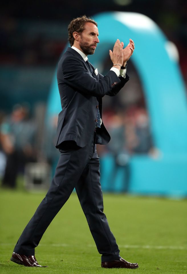 Gareth Soutgate applauds the Wembley crowd