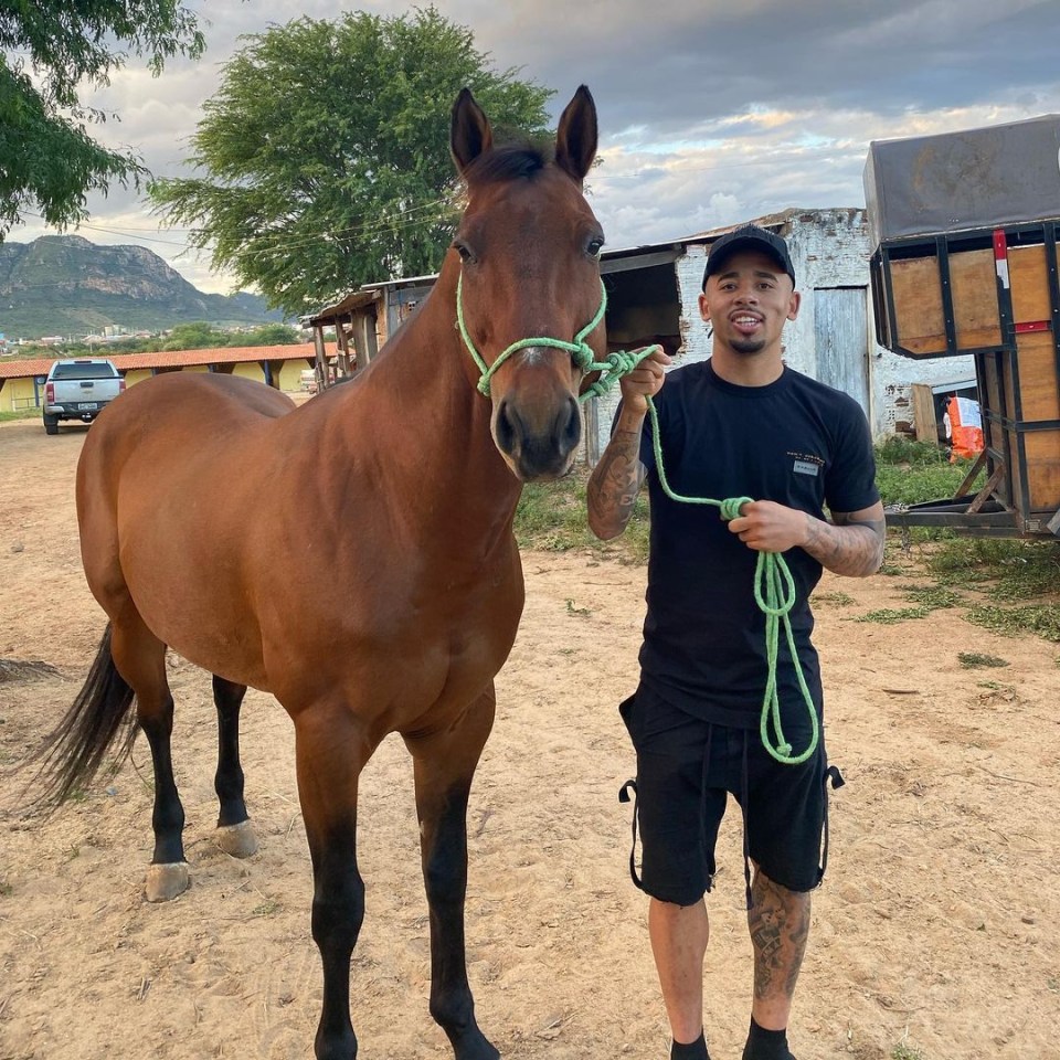 The Man City striker had just visited a stable where he is investing in race horses