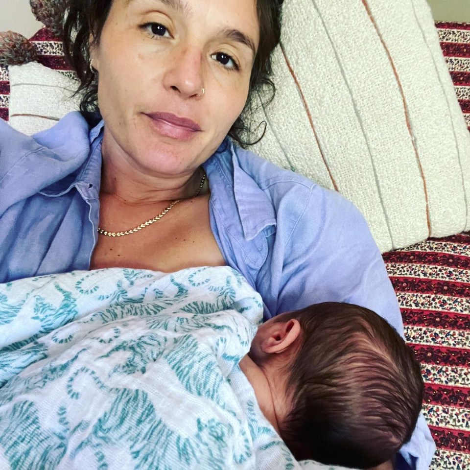 The singer shared snaps of her new baby boy