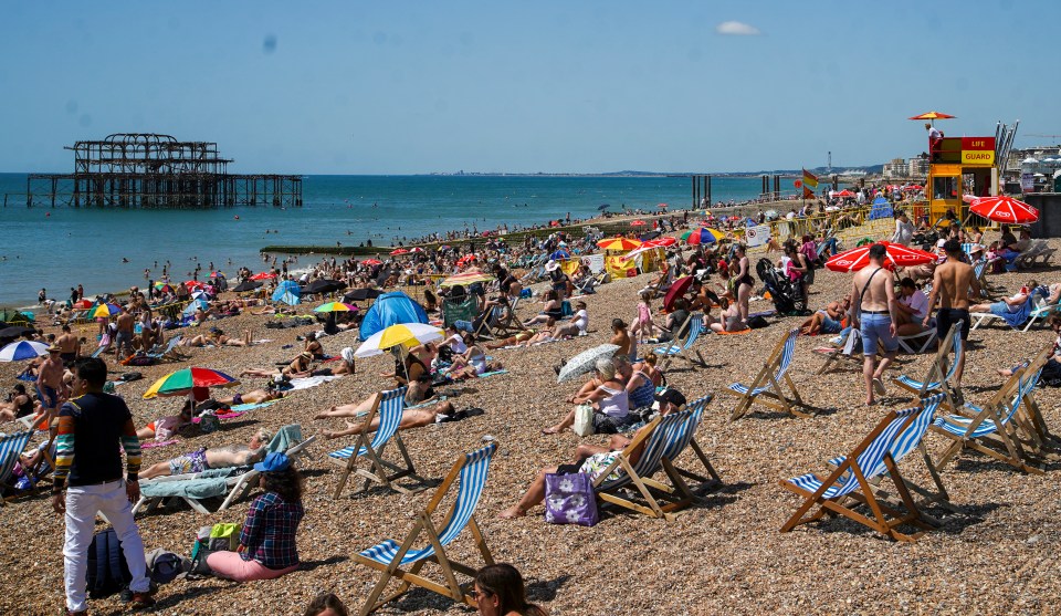 Sun seekers flocked to the beaches to soak up as much of the sun as possible