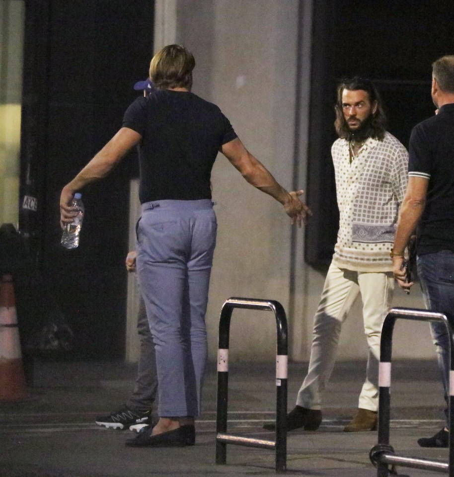 James Lock and Pete Wicks were seen having a heated discussion in the street