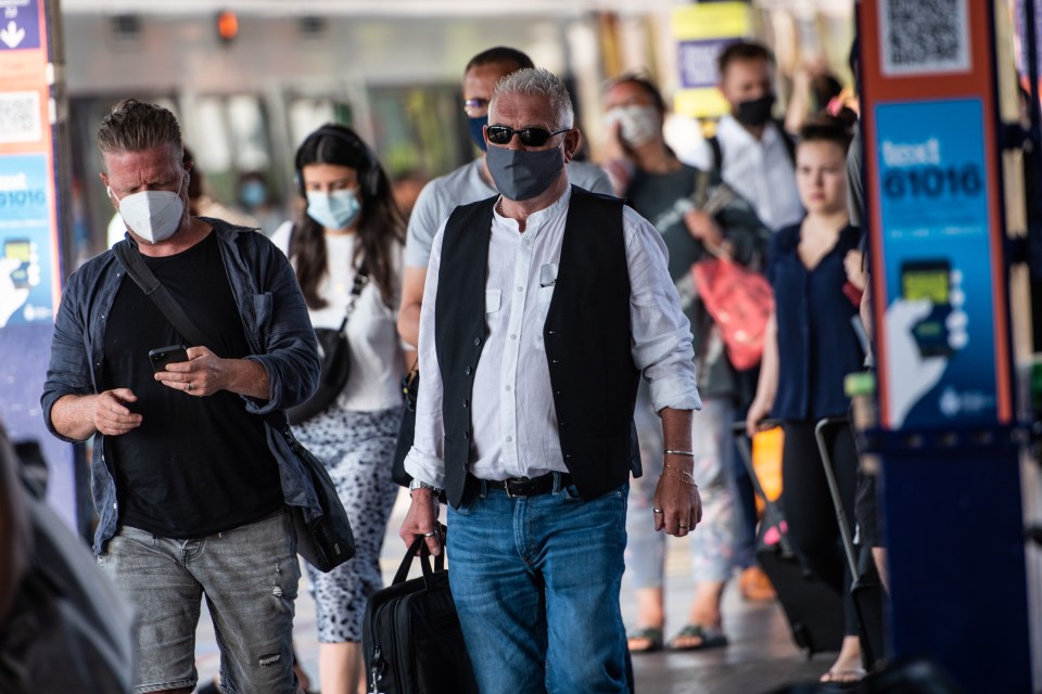 Most passengers were also wearing masks in Manchester