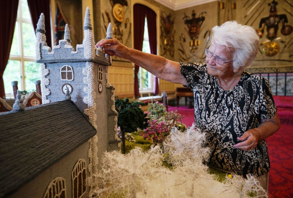 Widow Margaret said about the Queen viewing her knitted attraction: 'That was absolutely wonderful, she seemed to enjoy it very much'