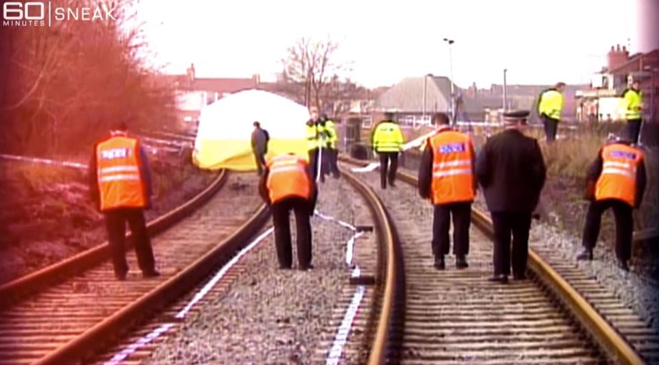 The railway track where the two-year-old's body was found