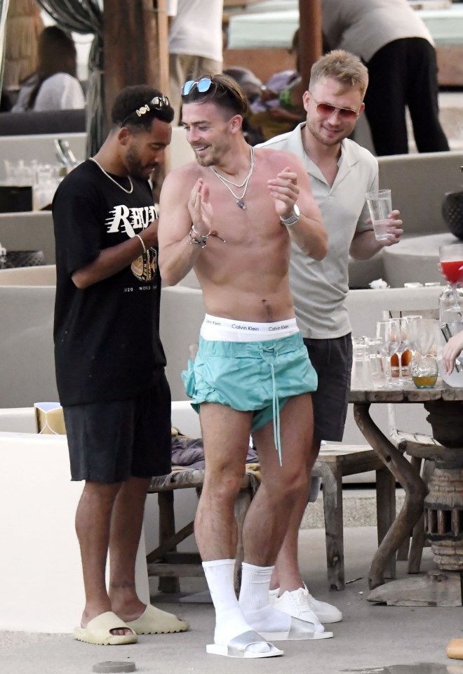 Grealish looked like he was having a great time after shining for England at Euro 2020