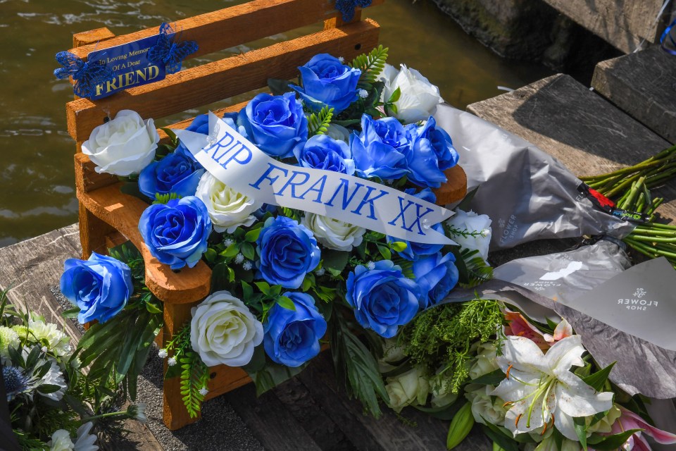 Tributes to Frank were left at the river