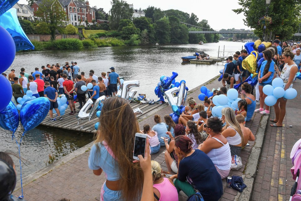 More than 200 mourners descended on a riverbank to pay their respects to Frank Varey