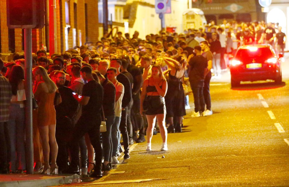 It was a huge night for clubs - with hundreds queueing outside the Casino Room in Rochester, Kent last night