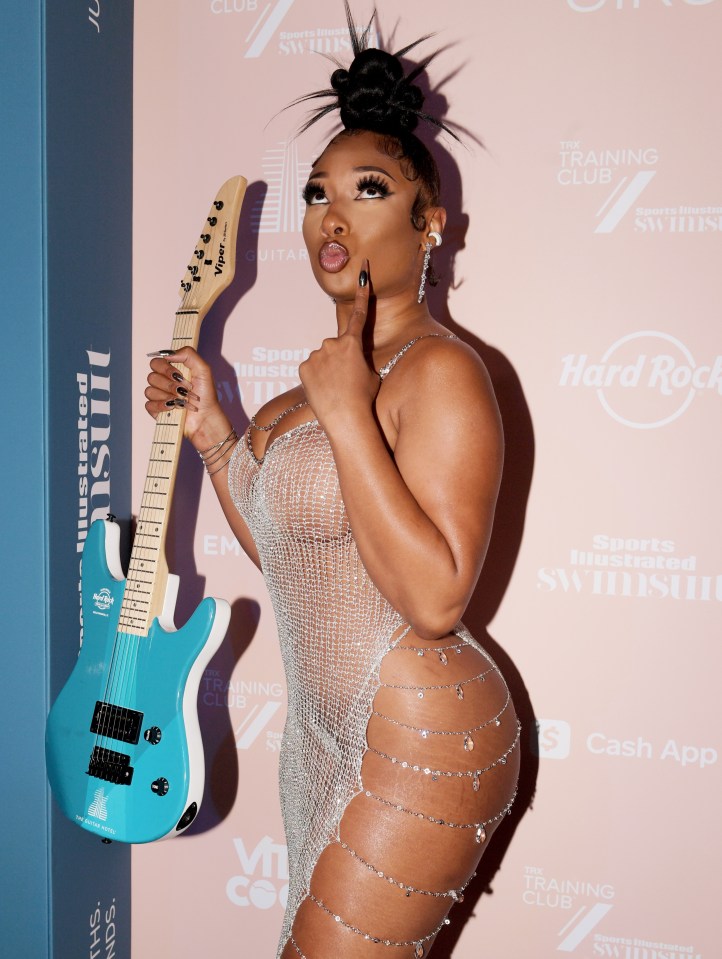 Megan Thee Stallion wore a daring look at a party celebrating Sports Illustrated's 2021 swimsuit issue